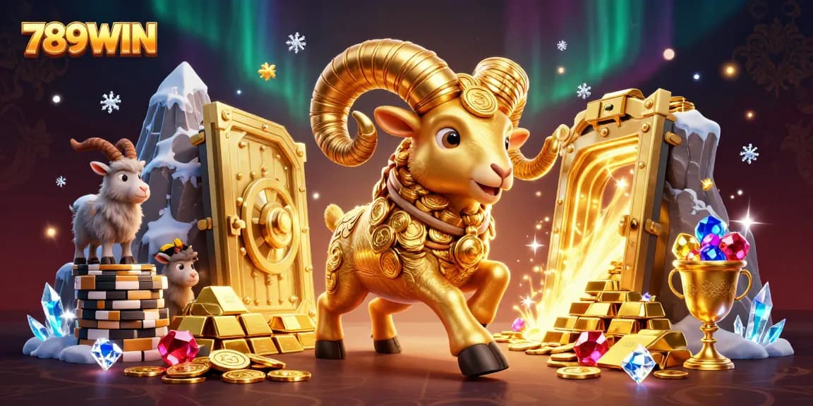 Experience thrilling wins with 789WIN in a vibrant 3D casino realm full of treasures and gold.