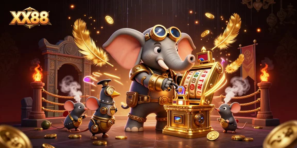 Experience exciting gameplay at XX88 with a dynamic 3D casino scene showcasing steampunk elements and vibrant visuals.