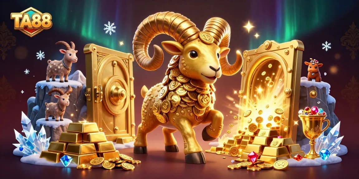 Engage with TA88, where the golden ram symbolizes thrilling wins in a dynamic casino setting.