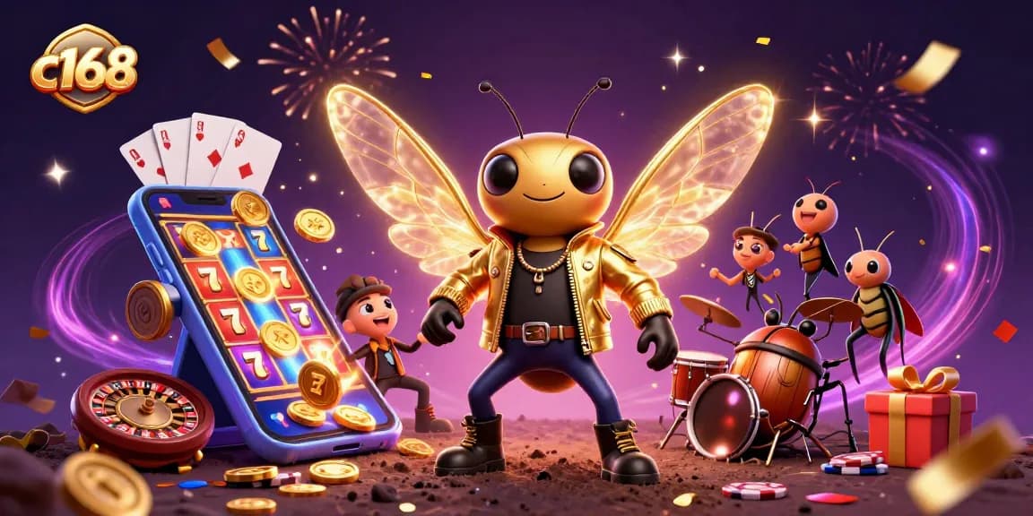 Experience thrilling gameplay at c168 with a vibrant 3D casino scene filled with excitement.
