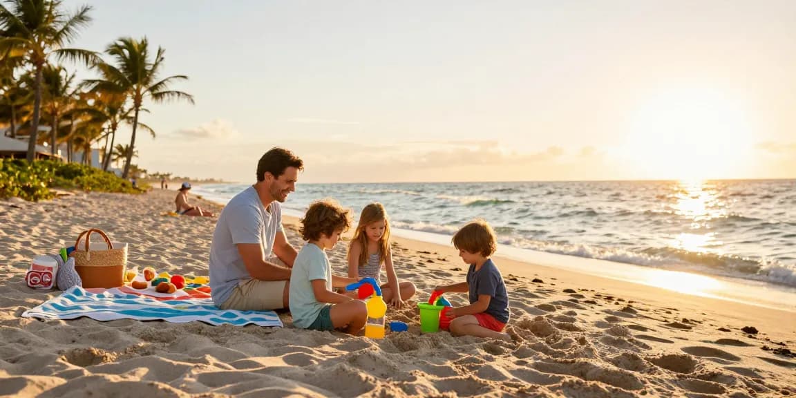 Keluarga di https://miami4d.com/ menikmati waktu di pantai dengan suasana bahagia.
