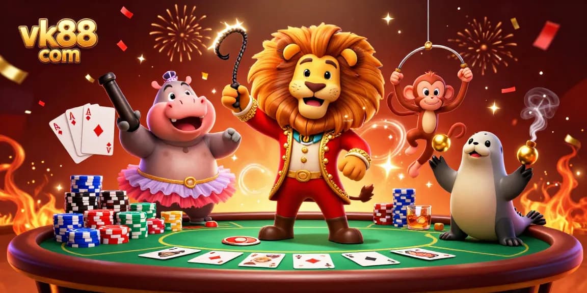 Experience winning strategies at vk88 com with this vibrant casino illustration showcasing engaging gaming elements.