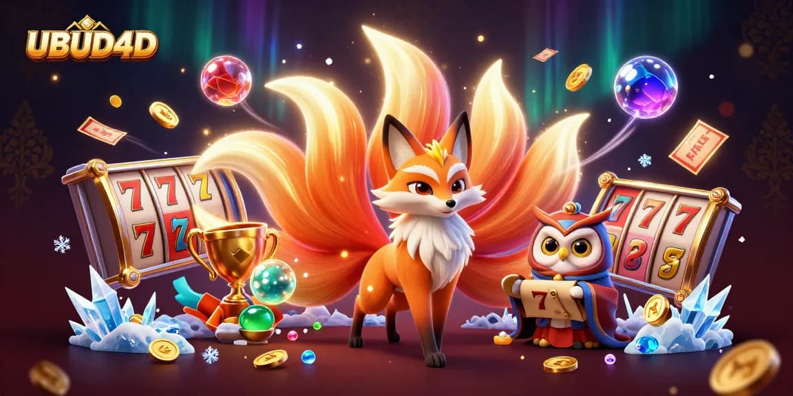 Experience winning with UBUD4D's unique slot strategy through vivid animated characters and dynamic casino elements.