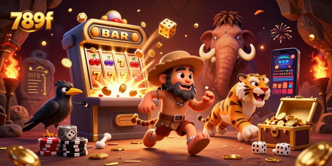 Experience exciting gaming with 789f in this dynamic illustration showcasing casino fun.