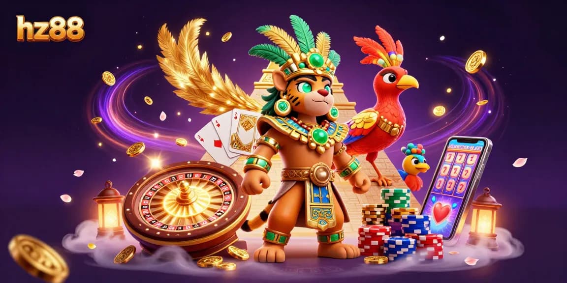 Experience the excitement of hz88 with dazzling games, golden coins, and vibrant casino atmosphere.