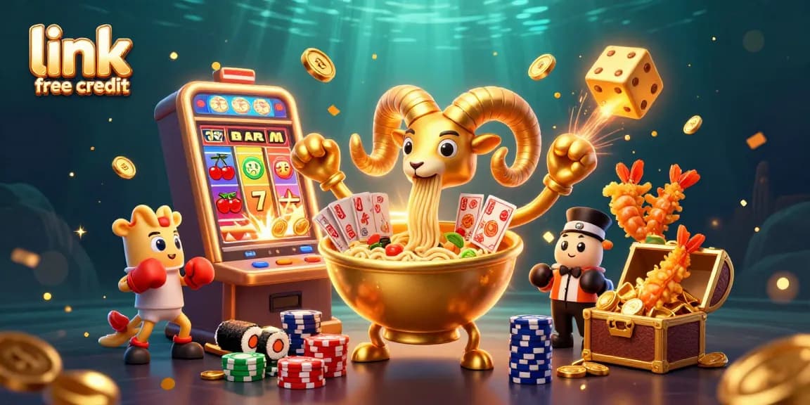 Experience link free credit excitement with a vibrant 3D casino scene bursting with action and dynamic gaming elements.