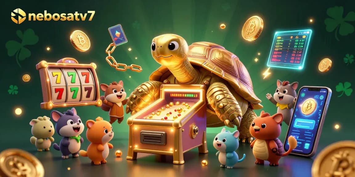 Play exciting online slots with nebesatv7's golden tortoise and vibrant jackpot elements.