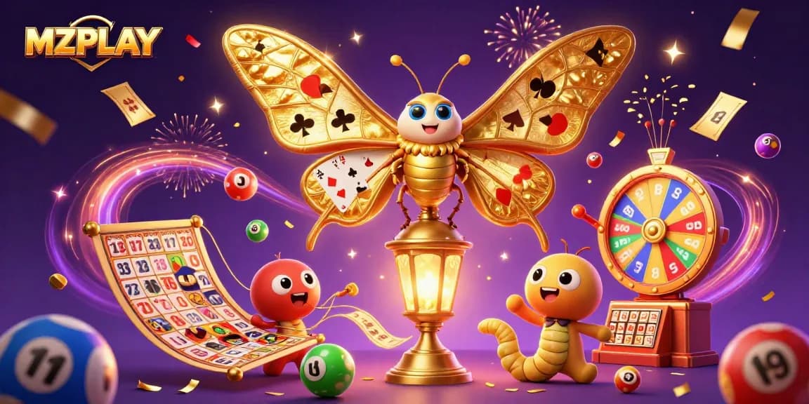 Experience the excitement of MZPLAY with vibrant lottery elements and a magical atmosphere.