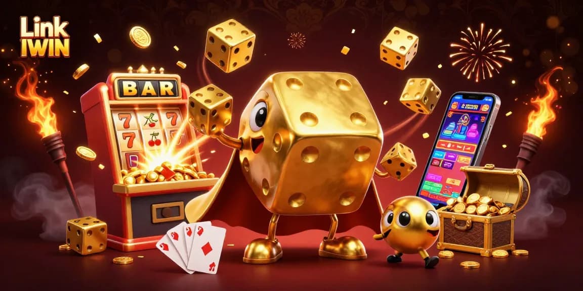 Experience the thrill of Link IWIN with vibrant casino elements and golden characters in action