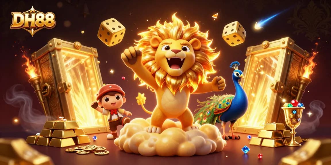 Engage in thrilling gameplay at DH88, where majestic characters and dazzling treasures collide.