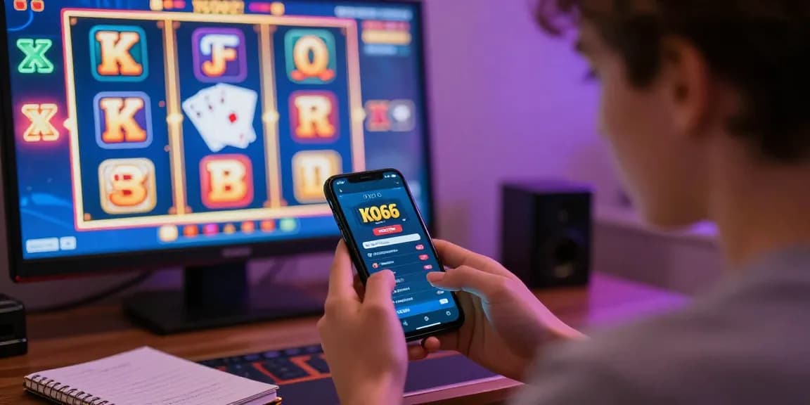 Engaged player exploring KO66 app in vibrant online gaming environment, showcasing excitement and interactive gameplay.