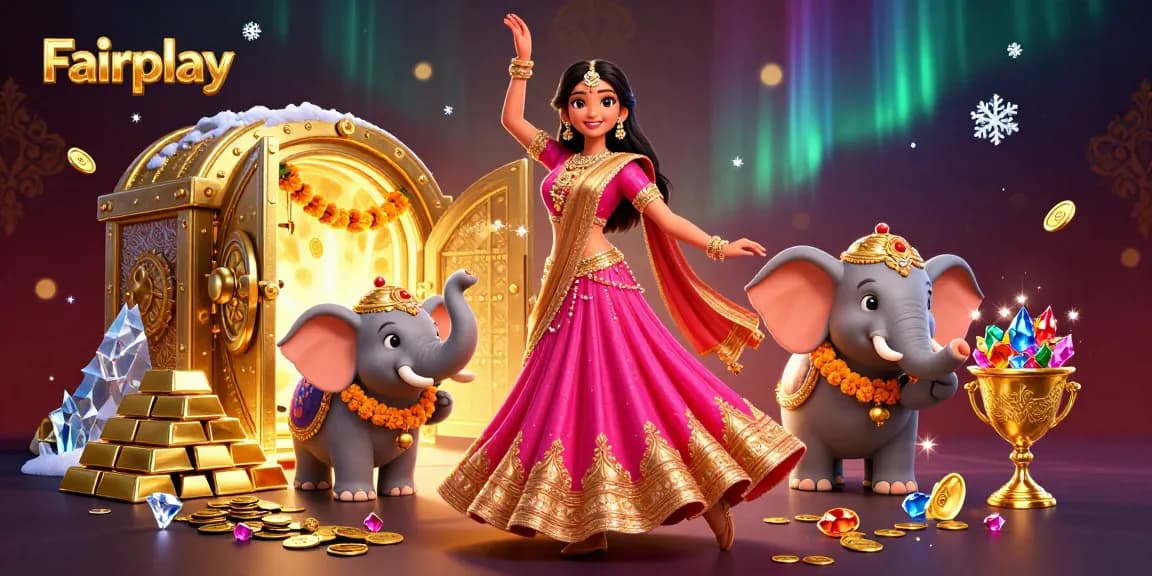 Experience Fairplay in an opulent casino scene filled with treasures and vibrant characters.