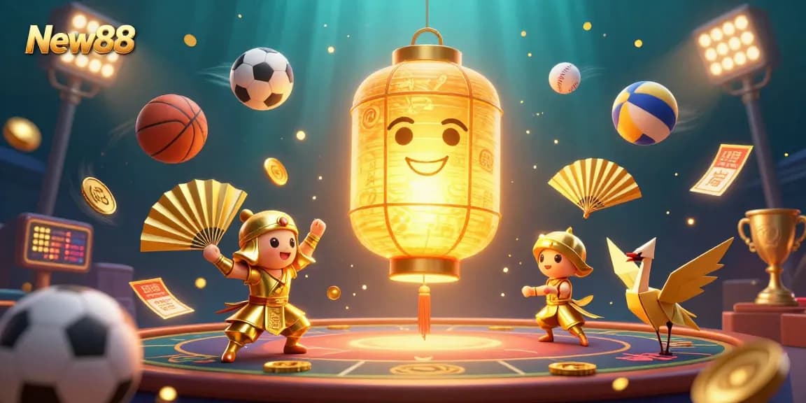 New88 live casino experience featuring vibrant golden characters and dynamic gaming elements.
