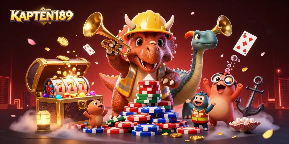 KAPTEN189 mengedit dan memenangkan permainan slot online dengan ikan emas dan simbol keberuntungan di pemandangan unik ini.