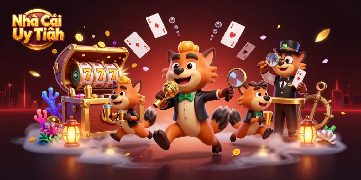 Experience thrilling moments at Nhà Cái Uy Tín with lively hyenas entertaining in a vibrant casino club.