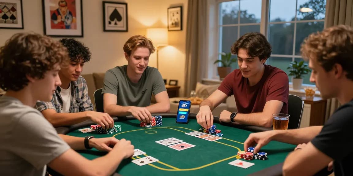 Gather players around a table to join game with Poker Game app while enjoying Texas Hold'em.