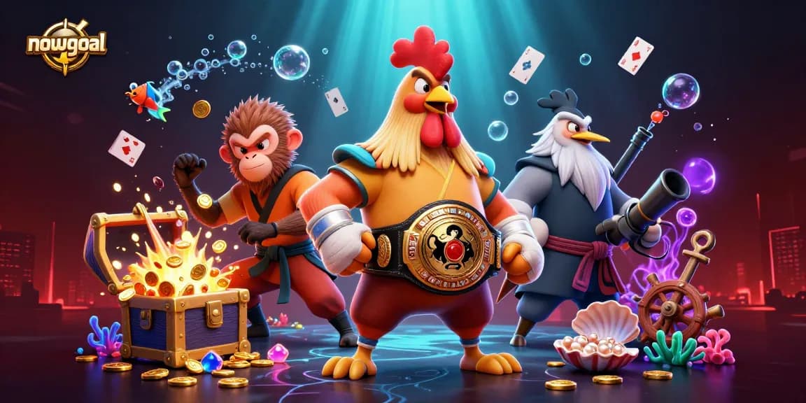 Watch nowgoal's thrilling live scores and bets in this energetic illustration featuring unique martial characters.