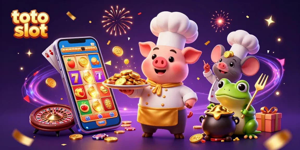 Engage with the thrilling world of toto slot featuring a chef pig, sous-chef mouse, and food critic frog.