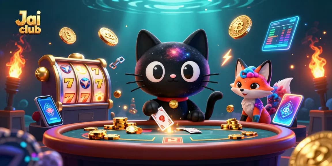 Engage in thrilling gaming action at Jai club, featuring a whimsical cosmic scene with vibrant slot elements.