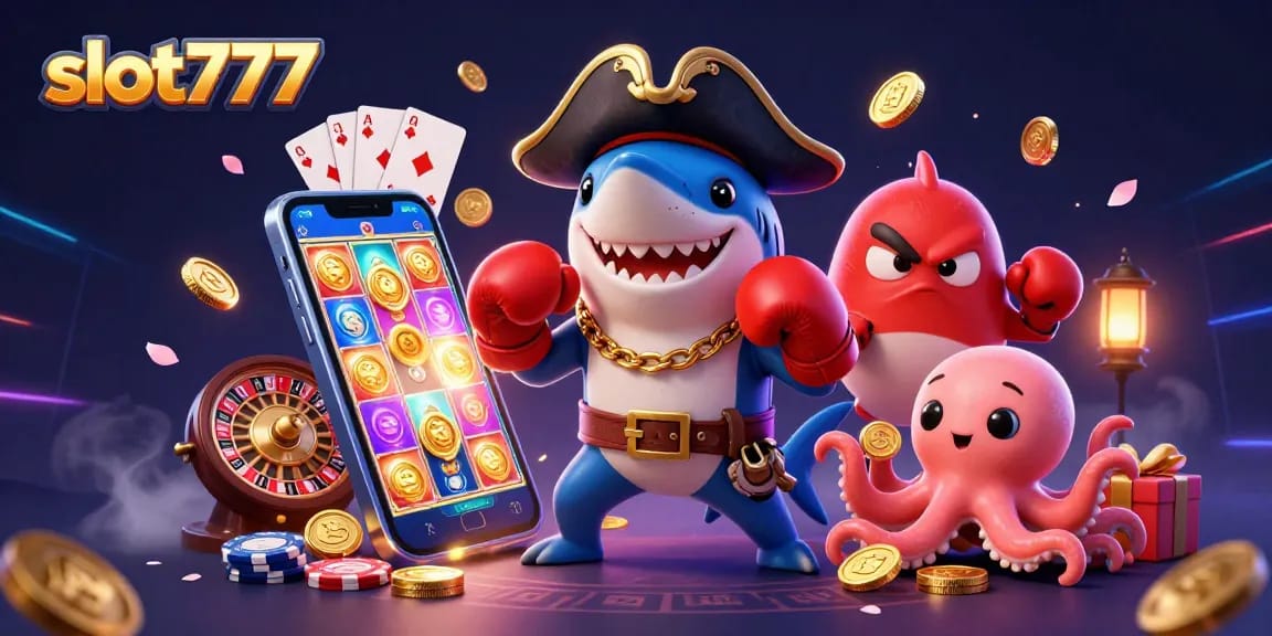 Engage in thrilling gameplay with slot777, featuring lively characters and dynamic casino elements.