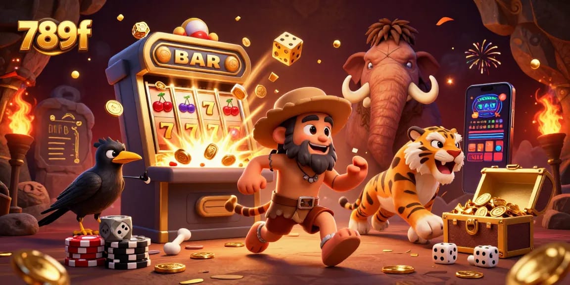 Experience exciting gaming with 789f in this dynamic illustration showcasing casino fun.