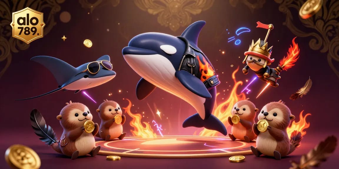 A dynamic gambling scene featuring the lively characters from alo 789 in an exciting cockfighting atmosphere with golden coins.