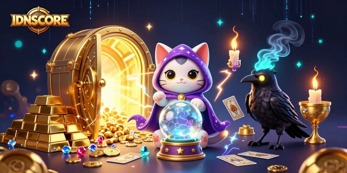 Experience IDNSCORE's thrilling treasure hunting with charming characters and dazzling gems.