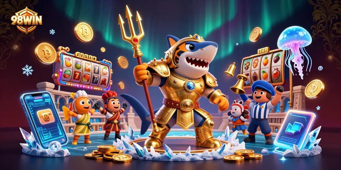 Experience thrilling gameplay at 98WIN with vibrant characters and dynamic casino elements.