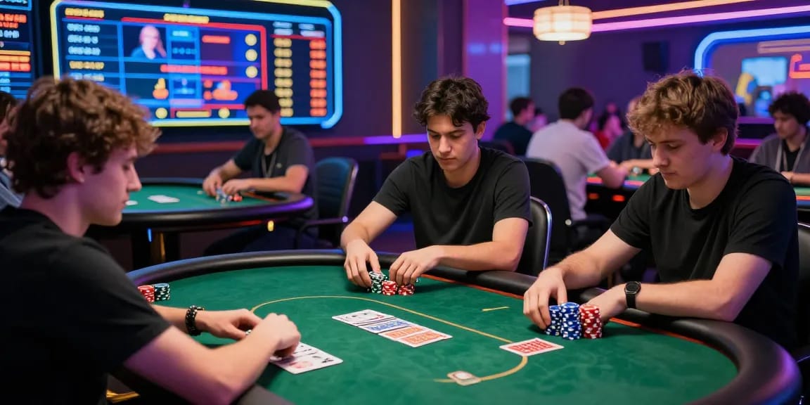 Engaging players enjoying Poker Idn Terpercaya online in a vibrant gaming atmosphere with dynamic visuals.