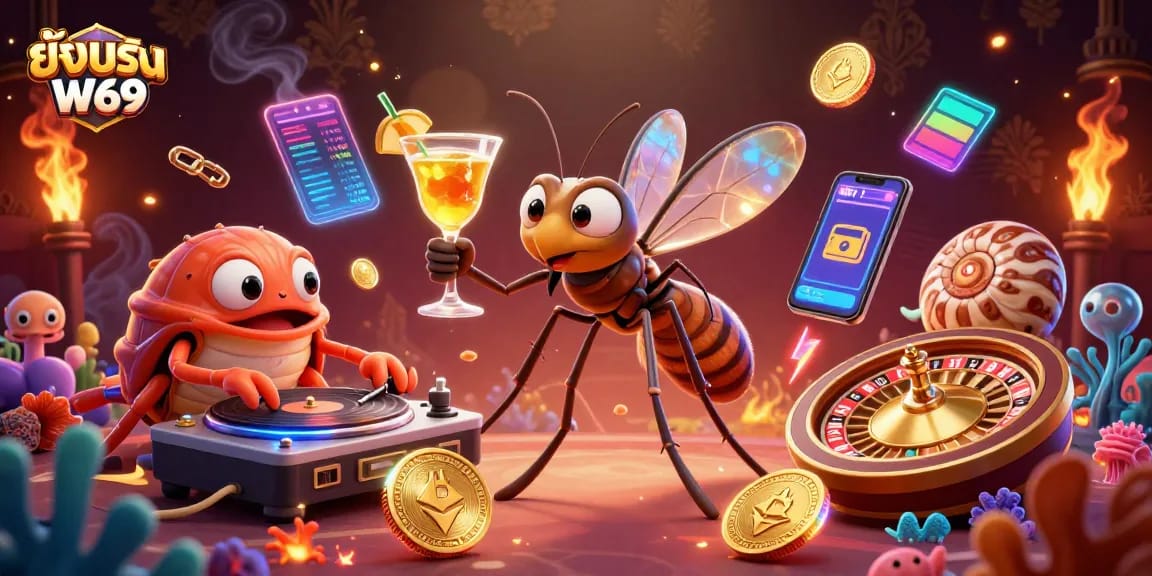Engage in thrilling fishing games with the vibrant ยิงปลา W69 scene, featuring dynamic underwater characters.