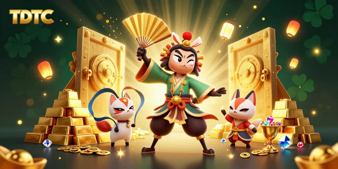 Experience winning with TDTC in this vibrant casino-themed 3D illustration.