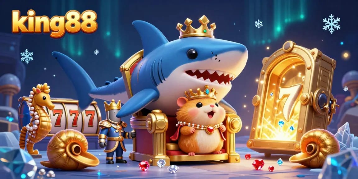 Engage in thrilling casino action with king88, featuring a golden hamster king and vibrant slot elements.