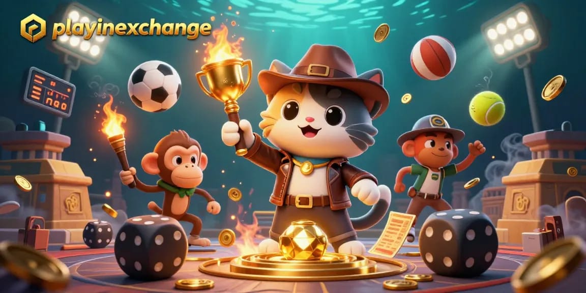 Engage with playinexchange by discovering thrilling sports betting action amidst an adventurous casino theme.
