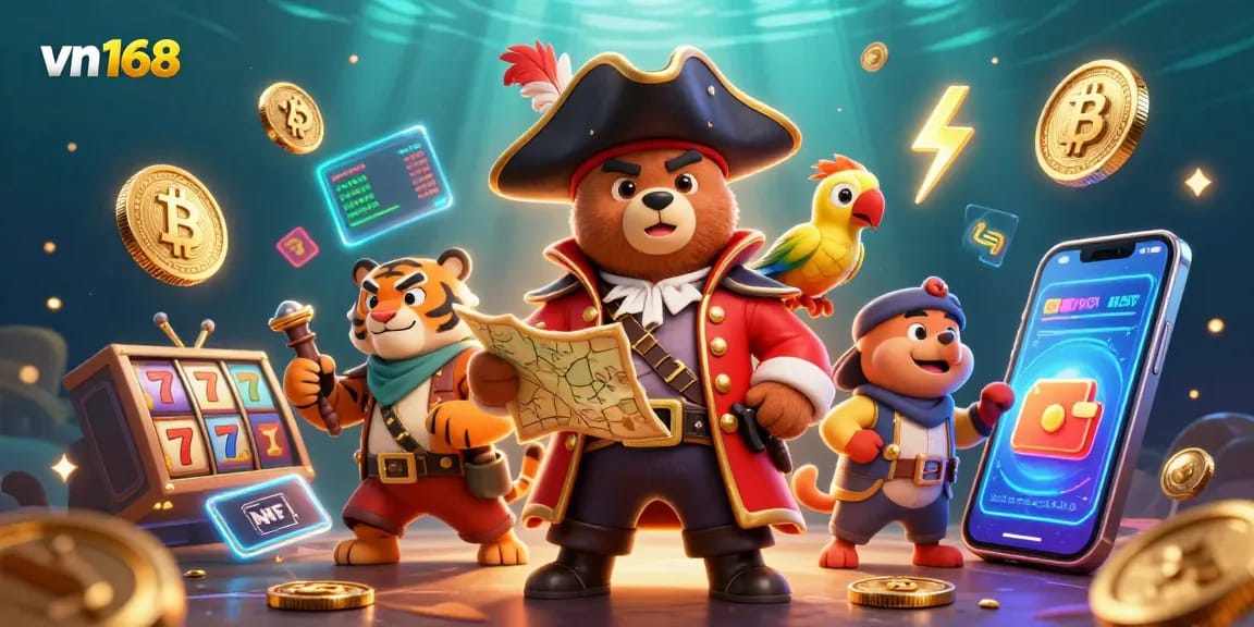 Win big with vn168 at an ultra-detailed pirate-themed slot game adventure.