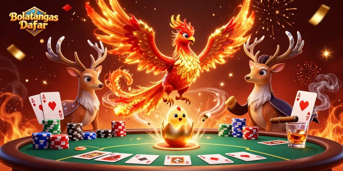 Win big with Bolatangkas Daftar at this vibrant casino-themed illustration.