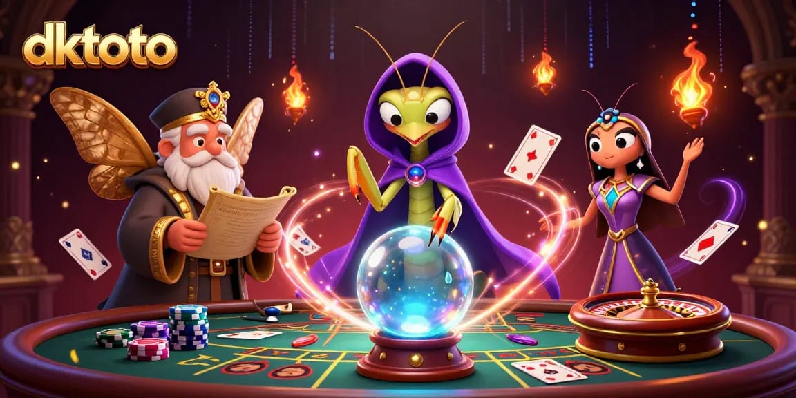 Experience live baccarat excitement with dktoto featuring vibrant casino elements and dynamic characters.