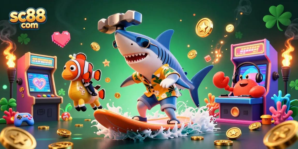 Experience exciting gaming at sc88 com with vibrant marine characters and dynamic casino elements.