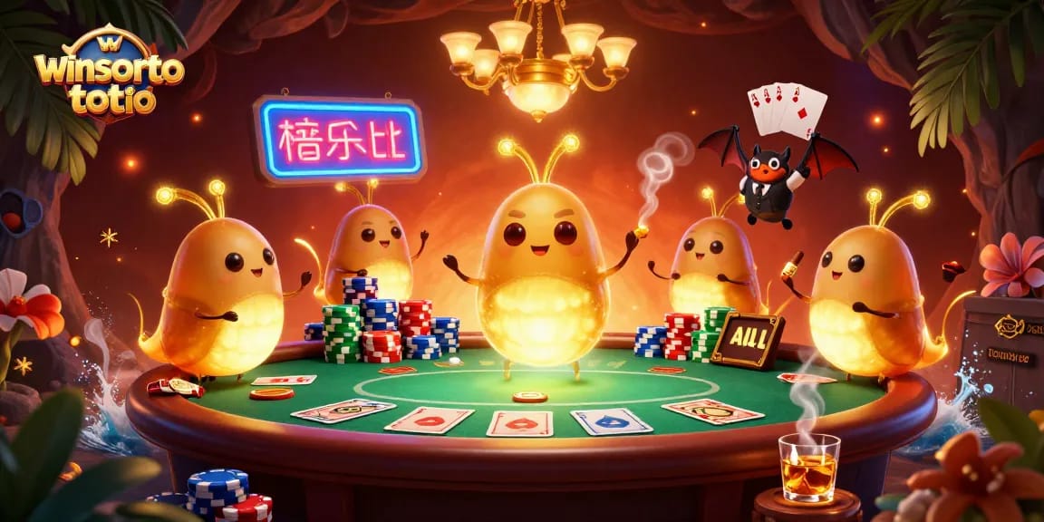 Illuminate winning opportunities with winsortoto in a vibrant casino scene full of glowworms.