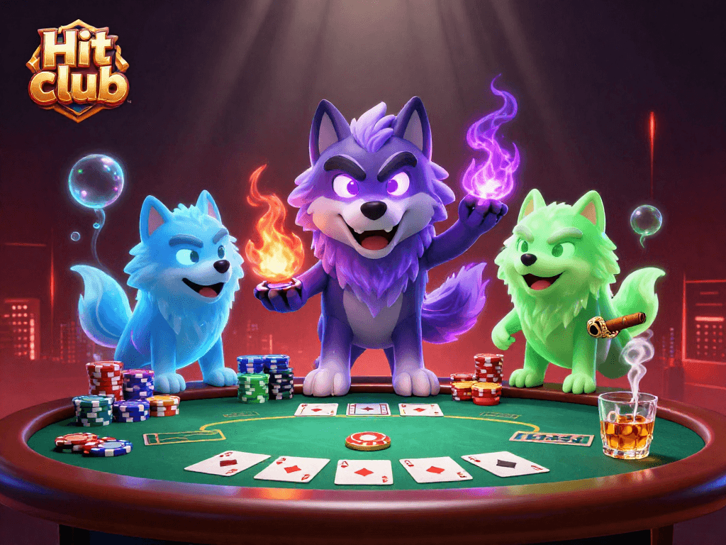 Experience thrilling action at the Hit club with a vibrant poker showdown.