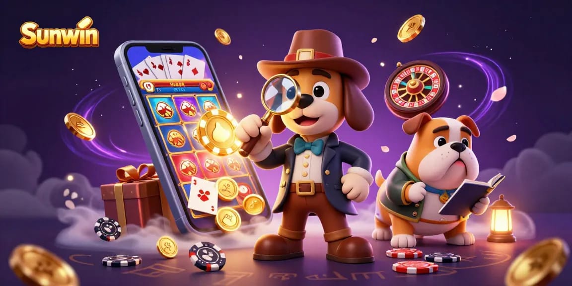 Win big with Sunwin's slot games in a magical, treasure-filled illustration.