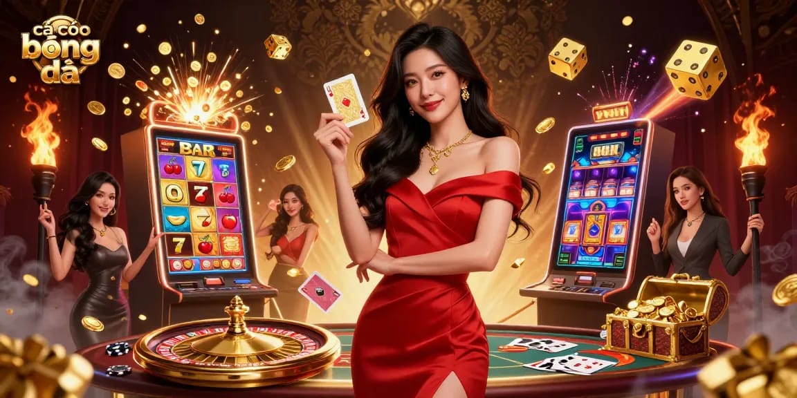 Engage in cá cược bóng đá with a stunning young Asian woman showcasing her skills at a roulette table.