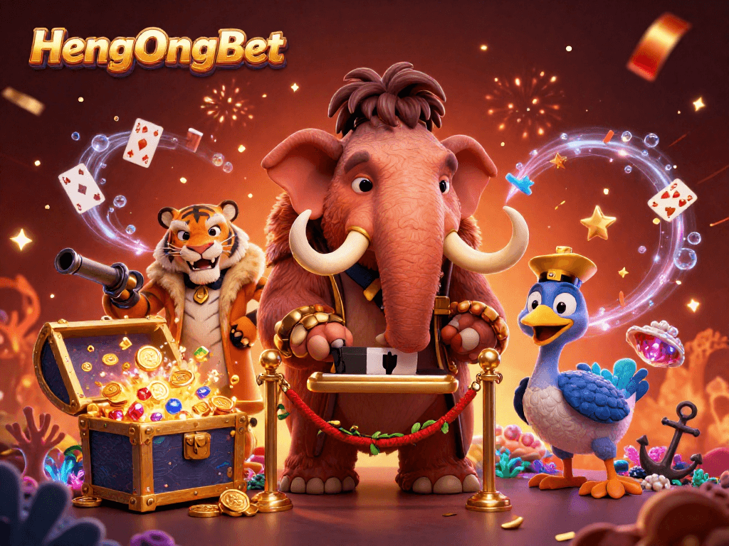 Join the excitement at HengOngBet with vibrant 3D casino characters and dynamic elements.