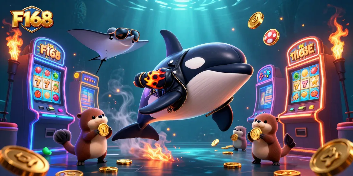 Experience the thrill of F168 while engaging with dynamic casino-themed characters and gold!