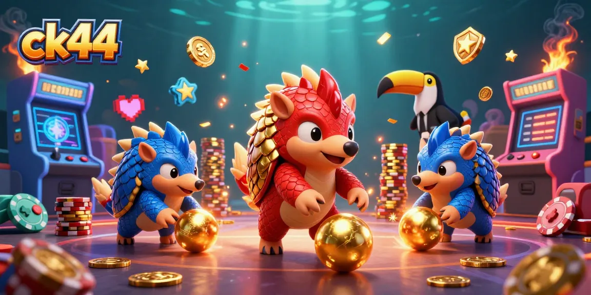Experience thrilling gameplay at ck44 with vibrant pangolins bowling through poker chips.