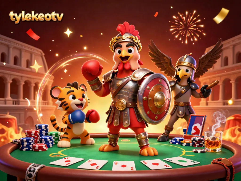 Engage with tylekeotv's interactive betting scene featuring unique characters and exciting poker elements.