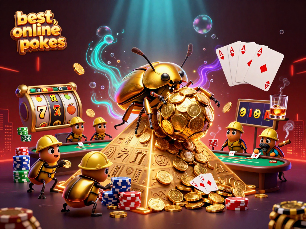 Spin and win with the best online pokies in an exciting virtual casino scene filled with vibrant symbols.