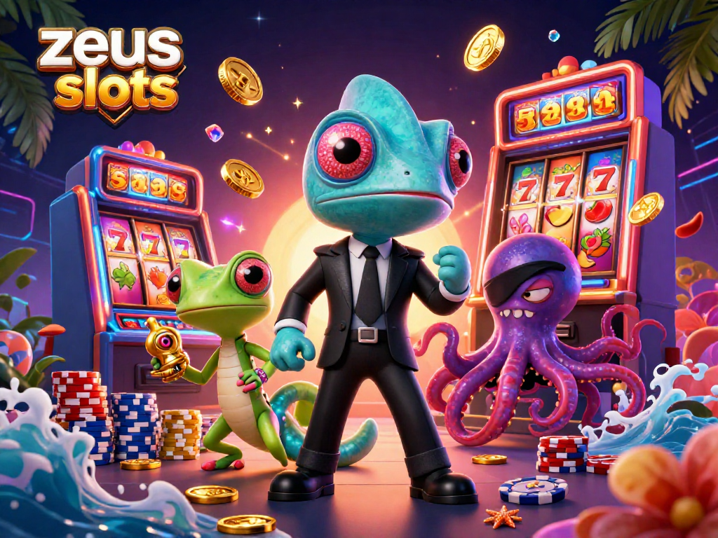 Experience the excitement of zeus slots with vibrant characters and dynamic casino elements.
