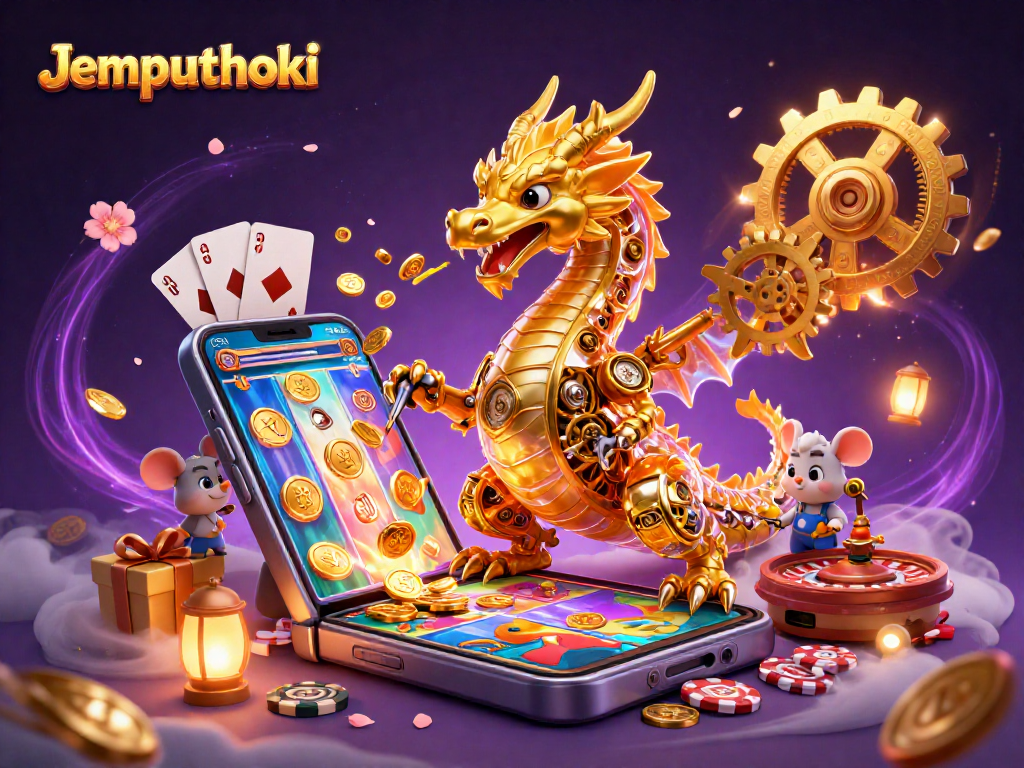 Engage with Jemputhoki's thrilling slot experience through dynamic 3D illustration.