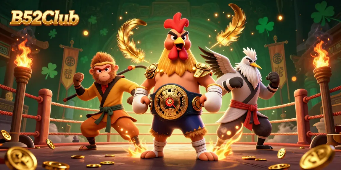 Engage with B52Club in this vibrant 3D illustration showcasing thrilling gameplay and captivating characters.