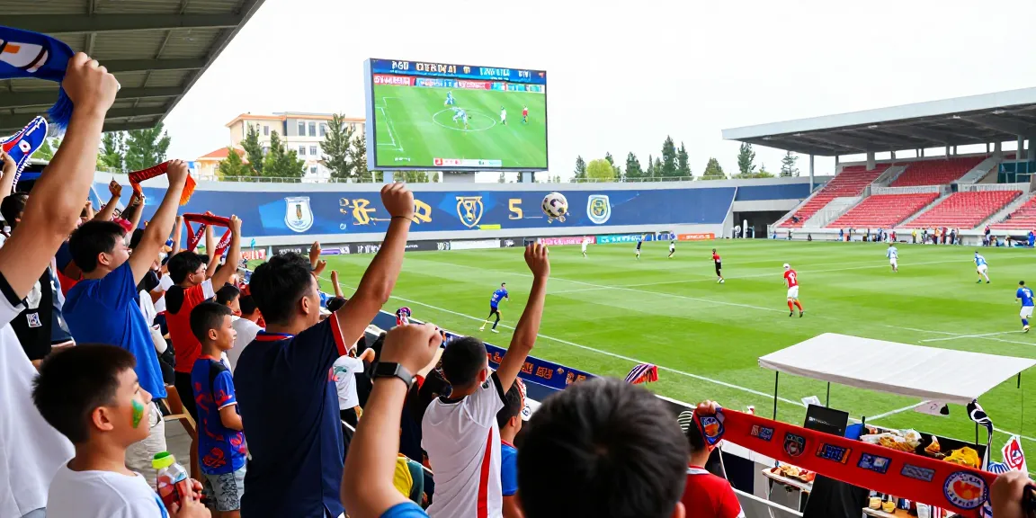 Fans passionately enjoying a live soccer match at ihdsports.com